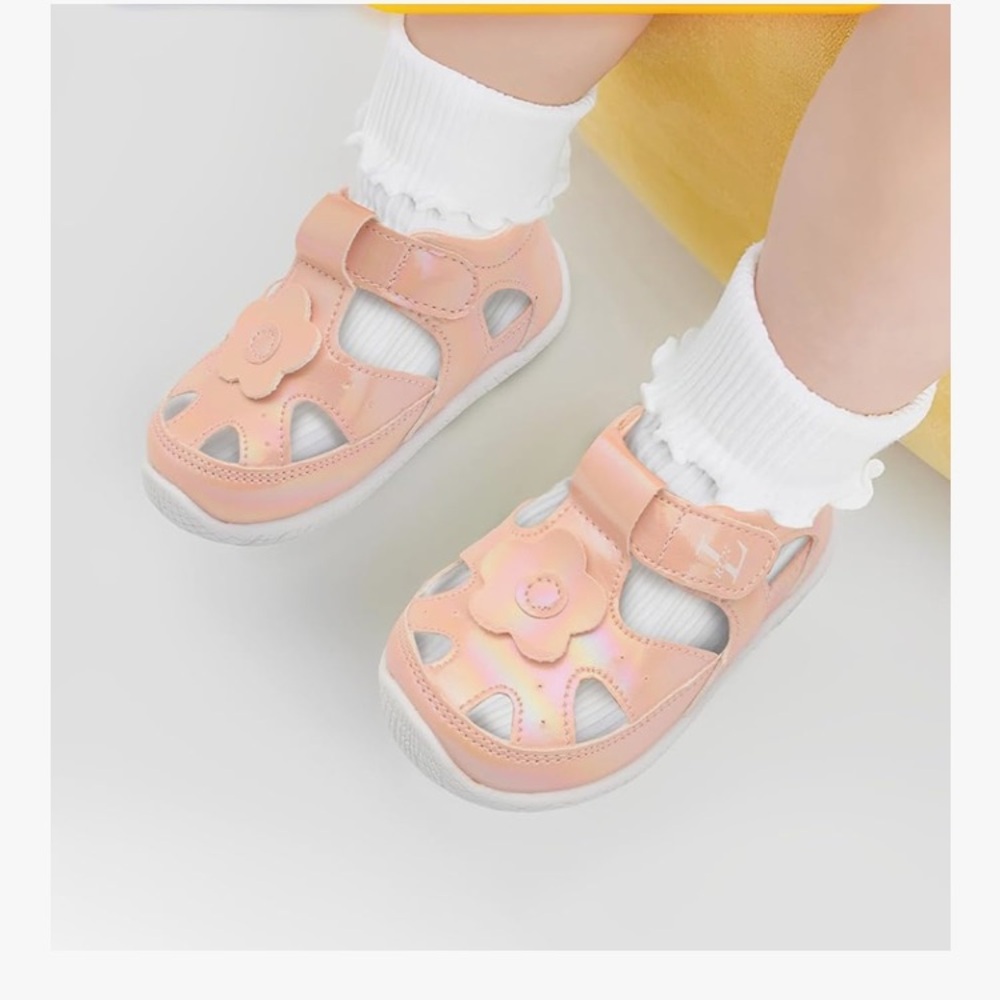 Kids Pink Flower Sandals - Picture 2 of 6